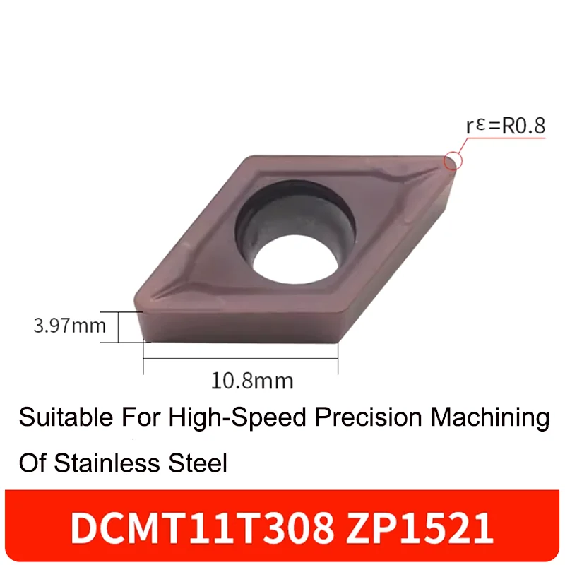 Imagem -05 - Carboneto Cimentado Cnc Torneamento Inserir para Cobre Alumínio Uso Torno Aço Inoxidável Processando Resistência ao Desgaste Diamante Dcmt070204