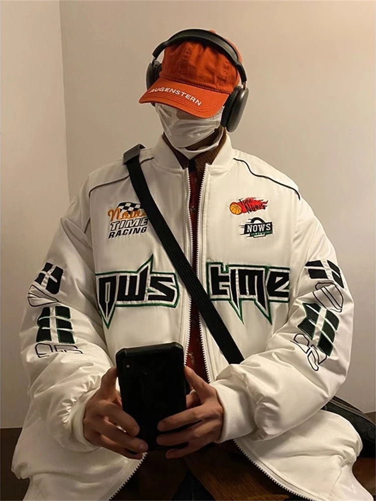 

Американская ретро-мотоциклетная хлопковая куртка для мужчин, зимняя утепленная бейсбольная куртка-джерси, одежда для гонок и езды, теплая верхняя одежда