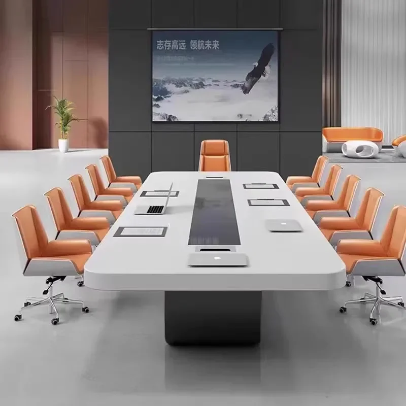 

For White paint high-level conference large negotiation office long table, simple modern training