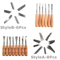 6/8Pcs Wood Chisel Set Woodworking Hand Carving Tool Set Woodcarving Spoon Cutter Carpenter Tools Wood Carving Knife DIY Peeling