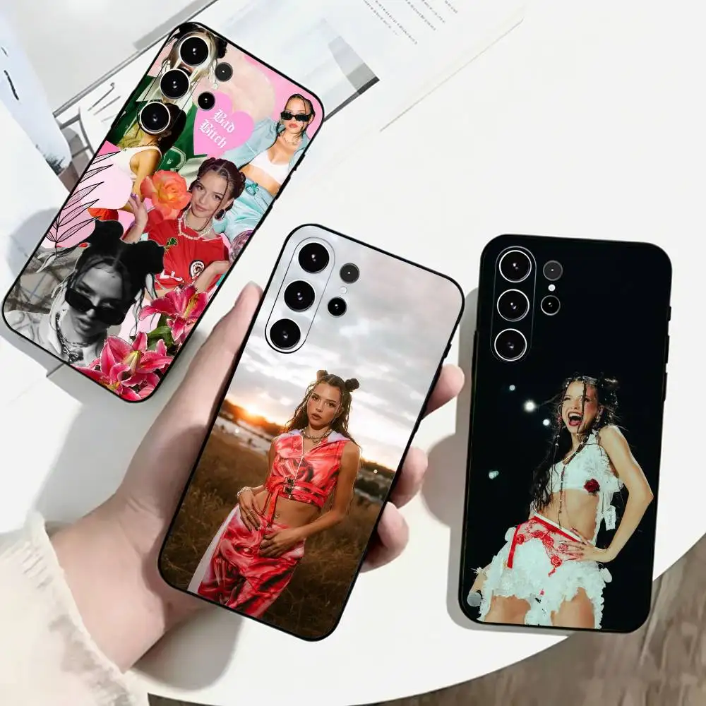 Funda de Silicona Suave Negra Nina Chuba Wildberry Lillet para Samsung S25, S24, S21, S22, S23, S30, Ultra, S20, Plus, Fe