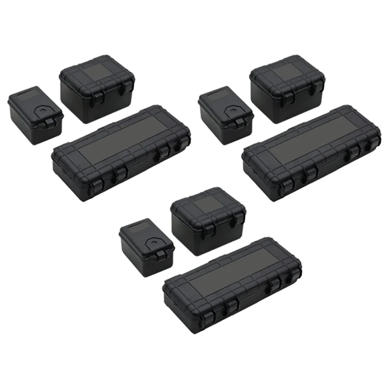 9Pcs Plastic RC Car Storage Box Decoration Tool For Traxxas Trx4 Axial Scx10 90046 D90 1/10 RC Crawler Accessories Black