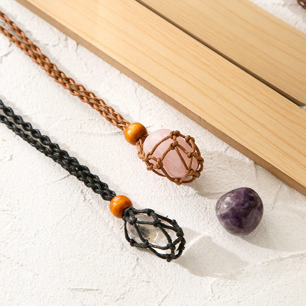 

Braided Rope Necklace Hand-woven Unique Ropes Pendant For Stone Agate Decorative Holder Replace