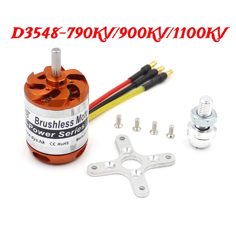 DYS D3548 3548 790KV 900KV 1100KV Brushless Motor 3~5S Lipo 5mm Shaft Diameter Gold and Silver Suitable For RC Fixed-wing Drones