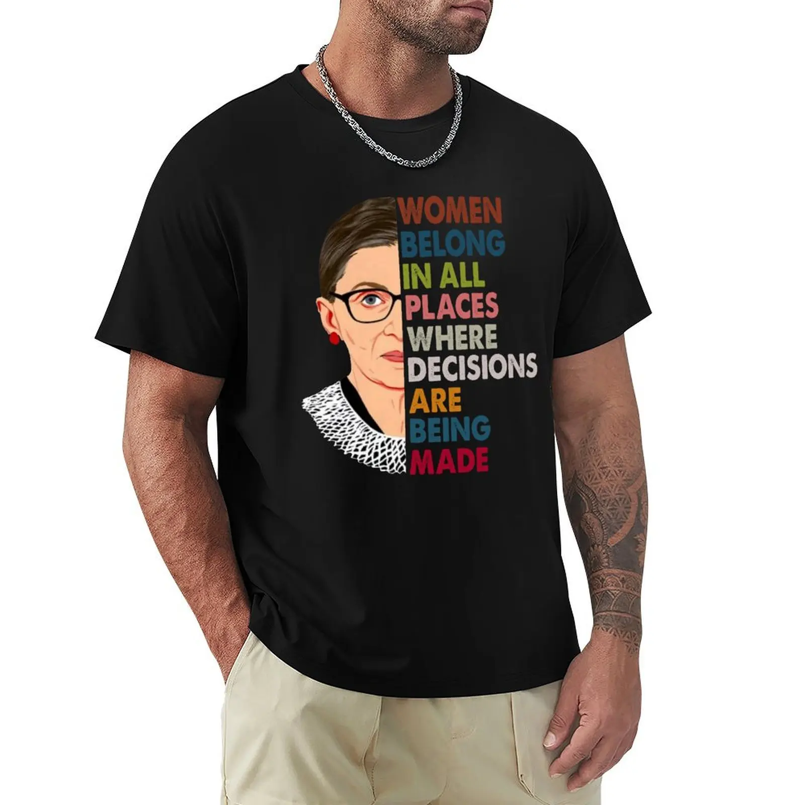 

Women Belong In All Places Ruth Bader Ginsburg RBG Feminist T-Shirt plain graphic t shirt vintage blacks mens fashion
