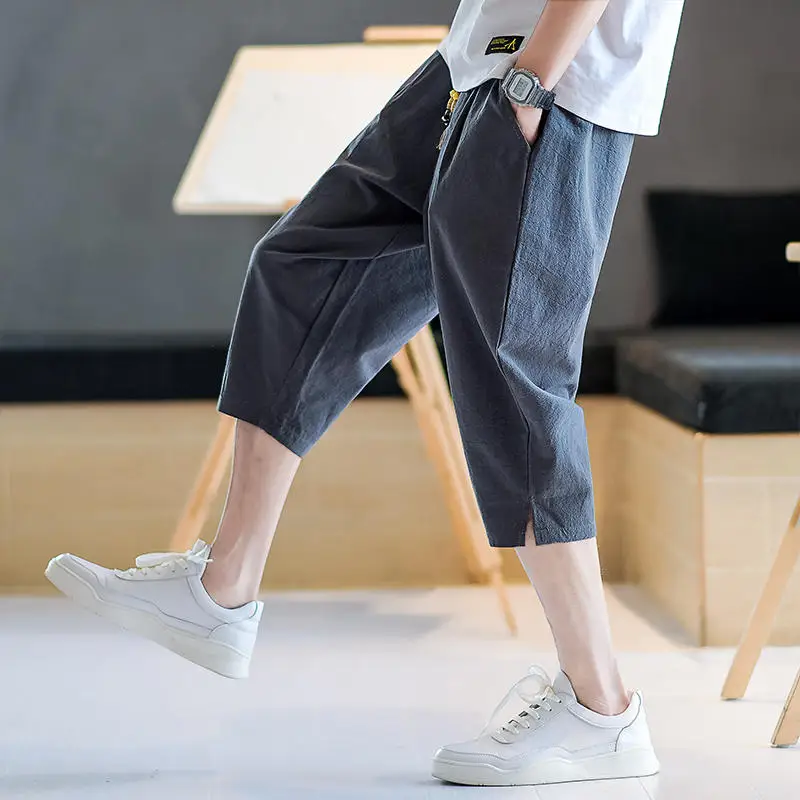 

Льняные хлопковые повседневные шорты для мужчин, летние, тонкие, свободного кроя, удобные, дышащие, прямые брюки, модные, повседневные.