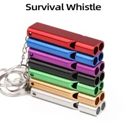 1/2Pc Survival Whistle Soccer Outdoor High Decibel Portable Flat Aluminum Alloy Dual Frequency Wilderness Emergency Whistle Tool