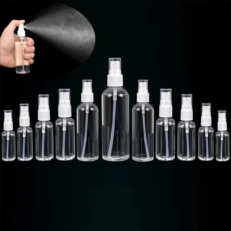 

50Pcs 10ml-120ml Empty Portable Clear PET Plastic Fine Mist Spray Bottles Travel Sprayer Containers For Essential Oils Perfume