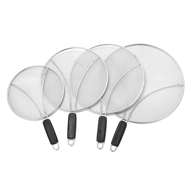 Round BBQ Net Grill Stainless Steel Fine Mesh Frying Pans Accessories Non-stick Grid Rack