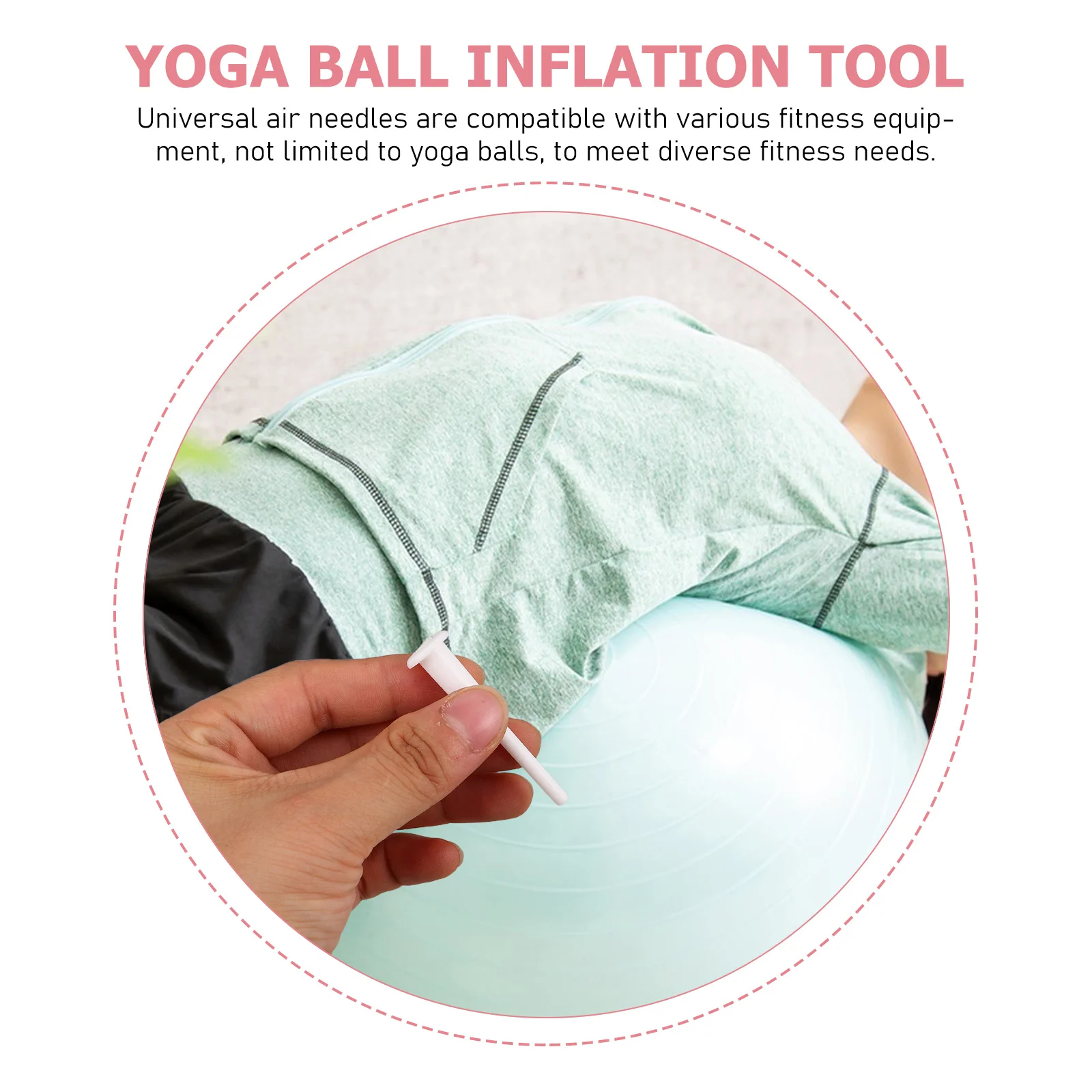 1 Set Yoga Ball Plug Replacement Kit Quick Inflation Design Durable Plastic Portable For Home Gym Pilates Yoga Fitness Ball Air