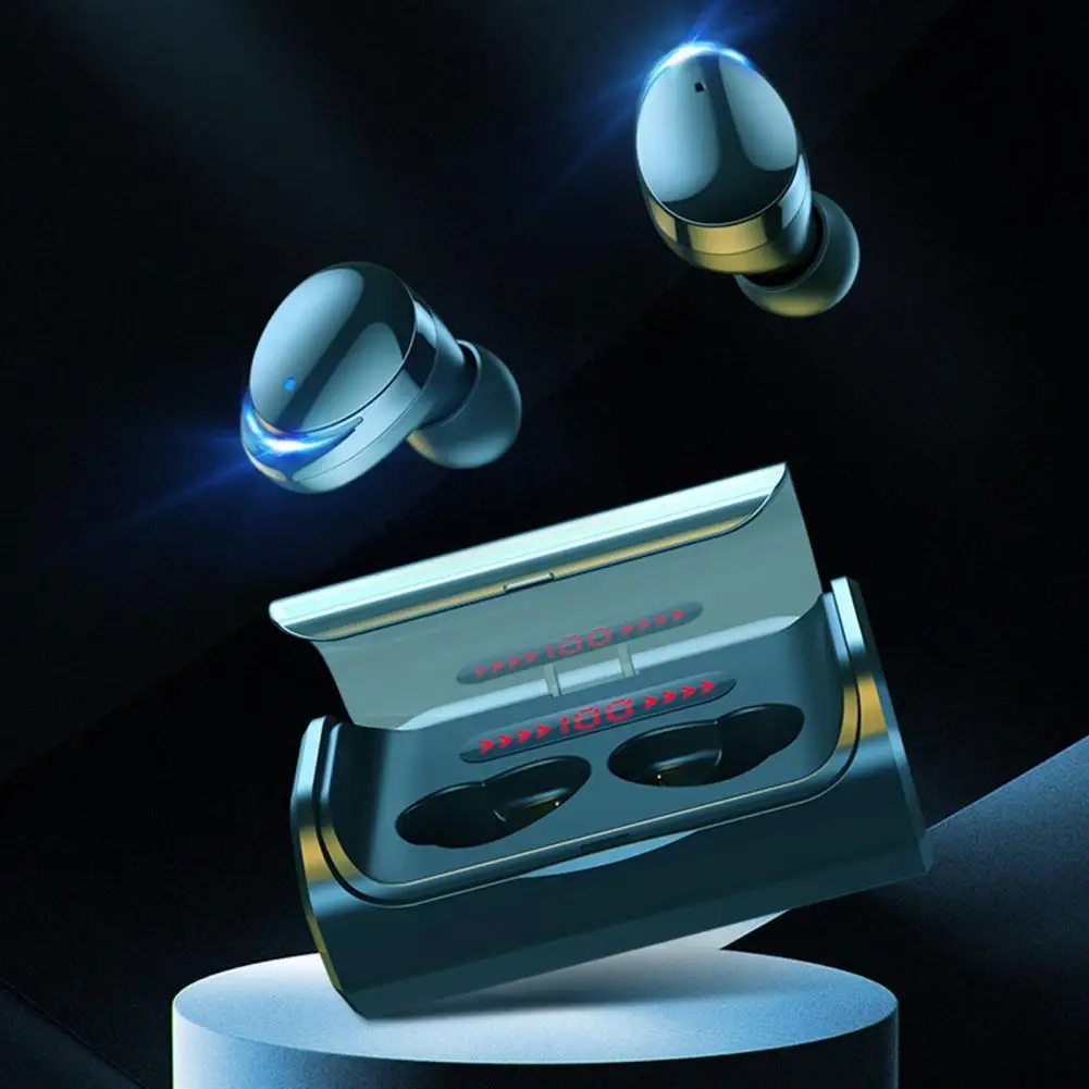 T8 Stylowe bezprzewodowe słuchawki Sterowanie jednym klawiszem 9D Stereo Przenośny zestaw słuchawkowy kompatybilny z Bluetooth IPX7 Wodoodporny