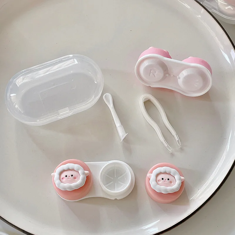 Cute Octopus Contact Lens Case Women Lovely Cartoon Colored Lenses Container Beauty Lens Storage Box Travel Set Gift Girl