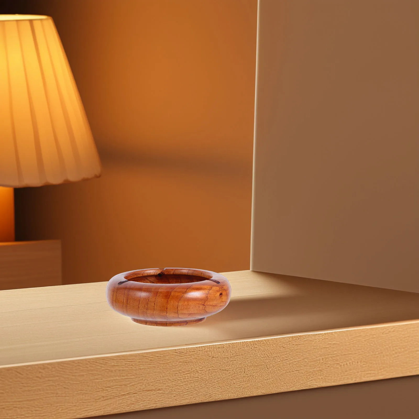 

Wooden Ashtray Desktop Cigar Container High Grade Decorative Groove Structure Compact Size Smoke Ash Storage Clean Tidy