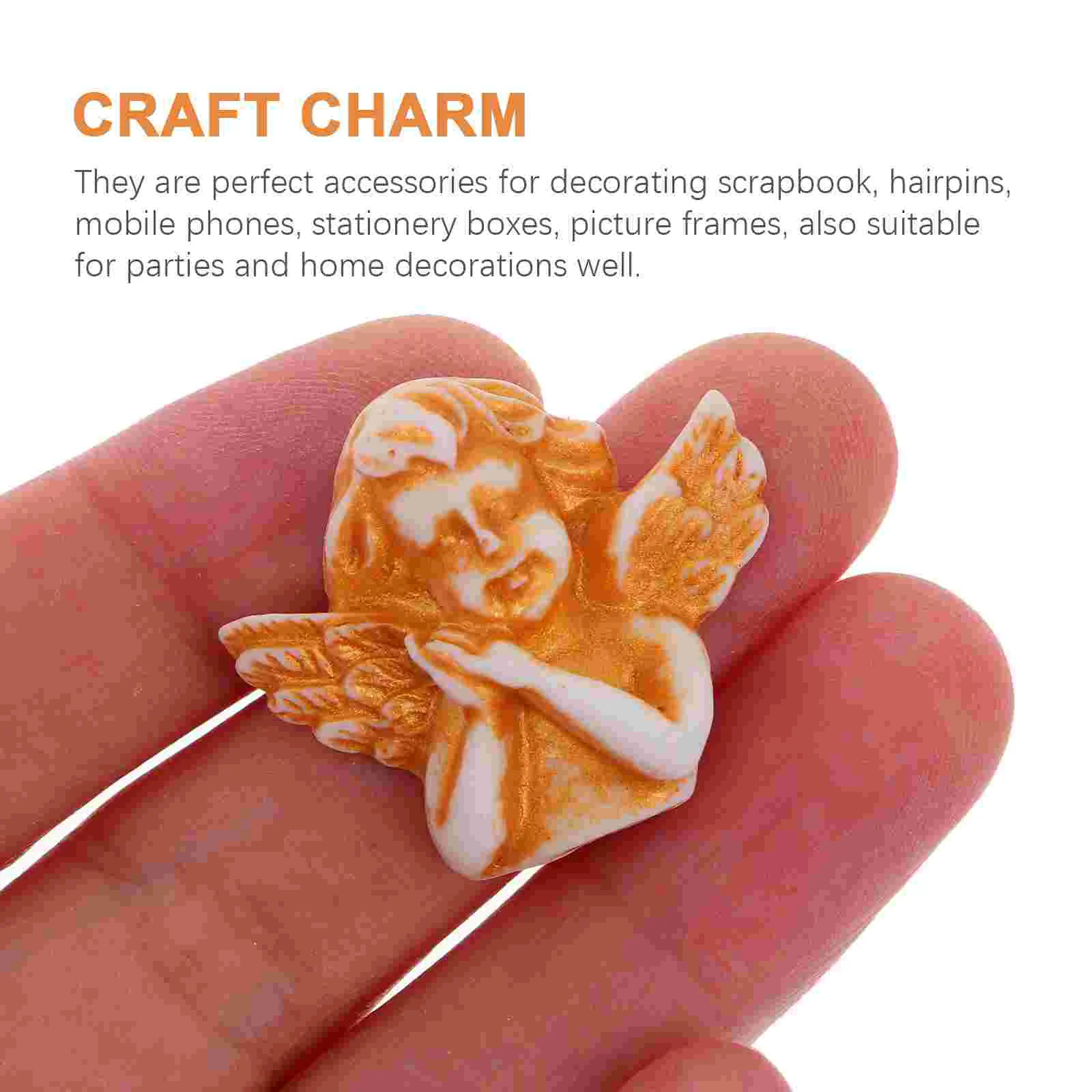 60 Pcs Angel Resin Accessories Charm Ornament Pendant Craft DIY Adornment Child