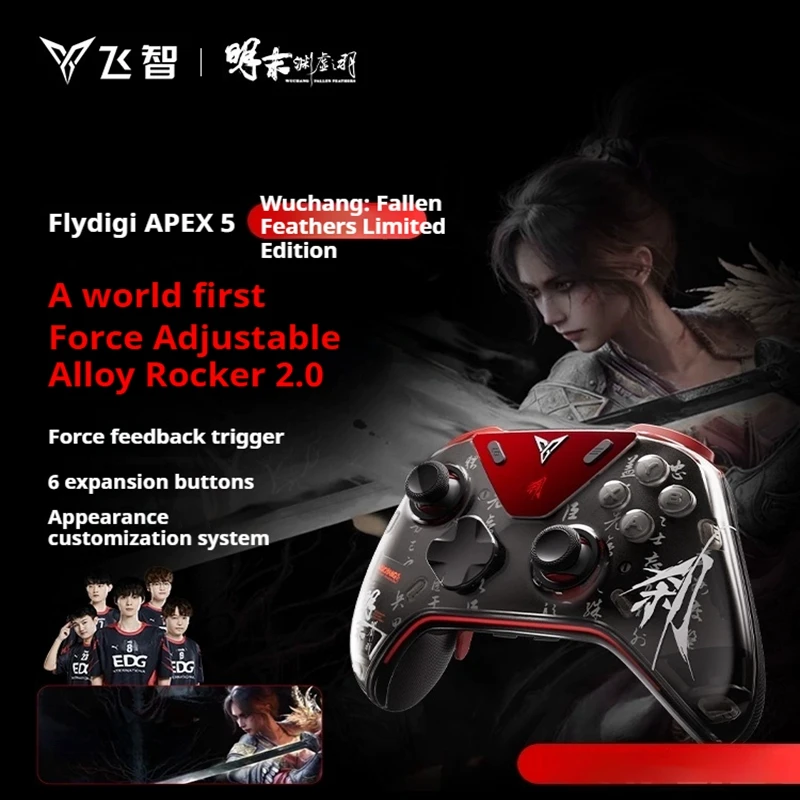 Flydigi APEX5 Wuchang Controller Force-adjustable Alloy Hall Joystick 2.0, Forceadapt Triggers Support PC/Switch/Android/iOS MFI