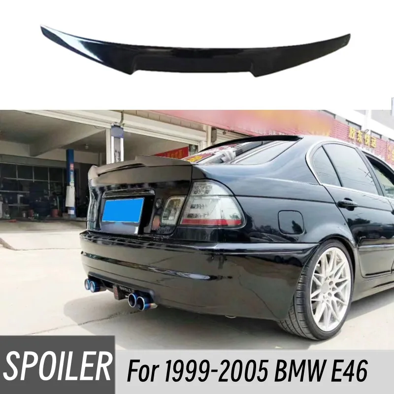 For 1999-2005 BMW E46 M3 M4 Style FRP Materia Glossy Black Carbon Rear Trunk Lid Car Spoiler Wings Exterior Tuning Accessories