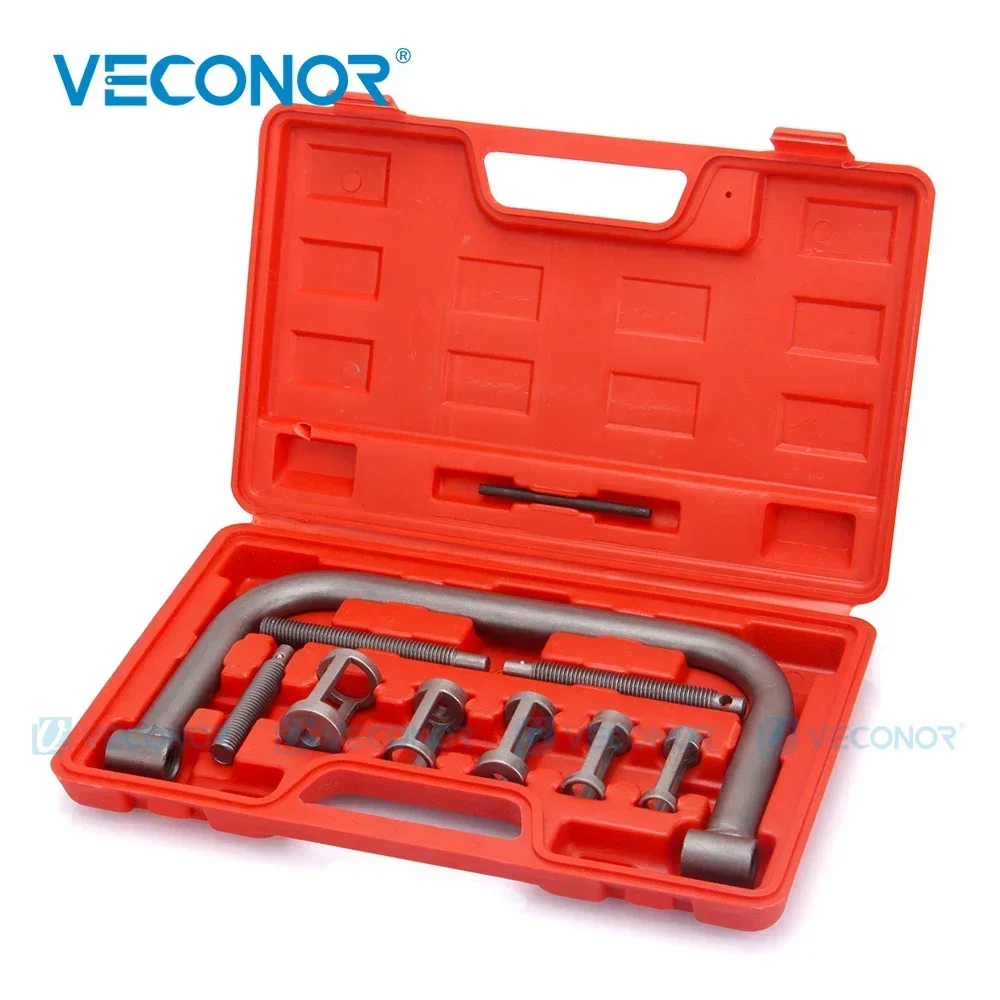 

10 шт., 5 толкателей, клапан, пружинный компрессор, установочный инструмент для удаления, набор инструментов для разборки сальника, набор инструментов для автомобиля, мотоцикла