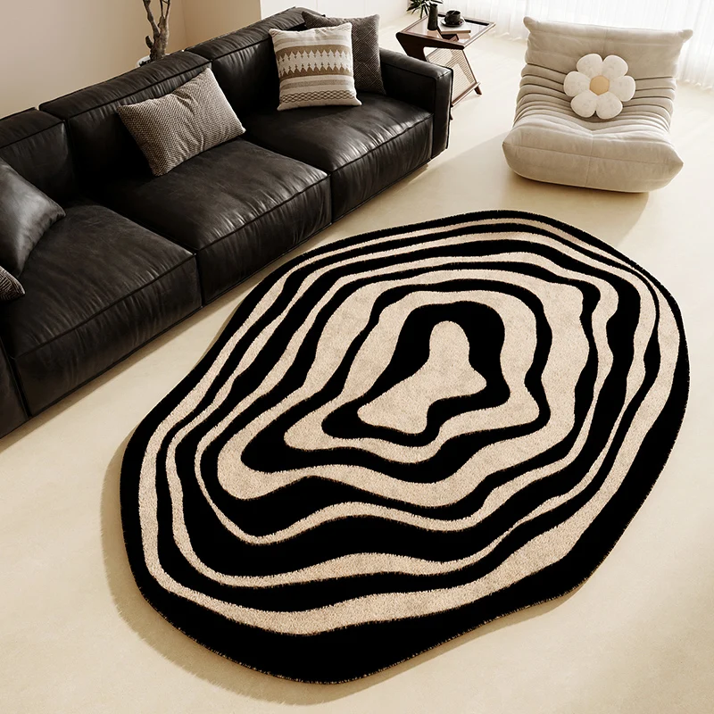 

Irregular Shapes Rugs for Bedroom Nordic Style Living Room Decoration Carpet Thick Plush Bedside Floor Mat Fluffy Soft Study Rug