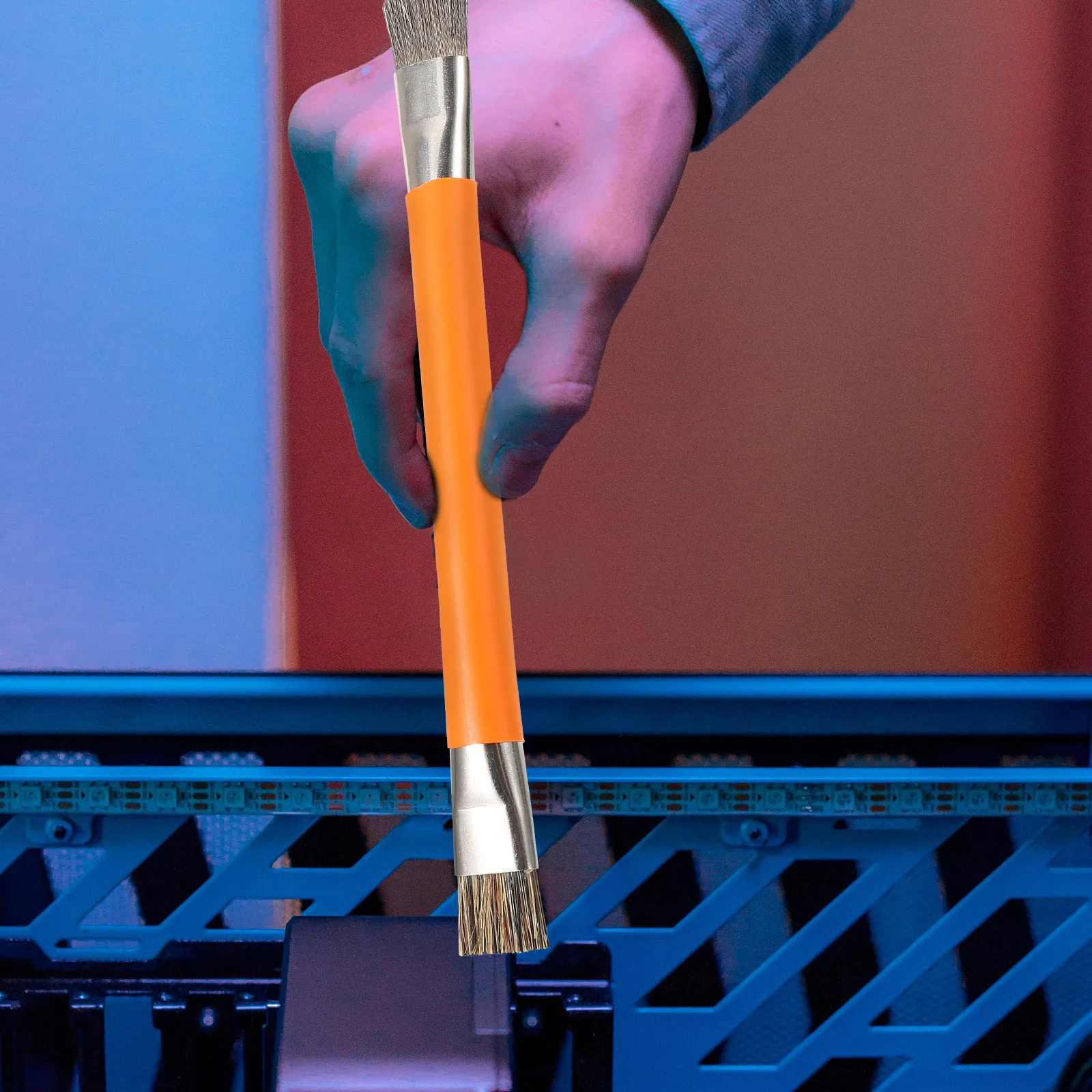 

2 Pcs Functional Mobile Phone Motherboard Cleaning Brush Anti Static Crimp Metal Electronics Clear