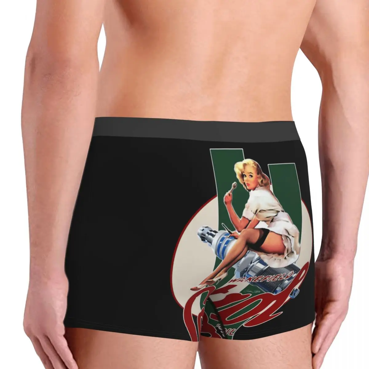 Castrol Vintage Pin Up Girl Classic Stripes Underpants Cotton Panties Men\'s Underwear Comfortable Shorts Boxer Briefs