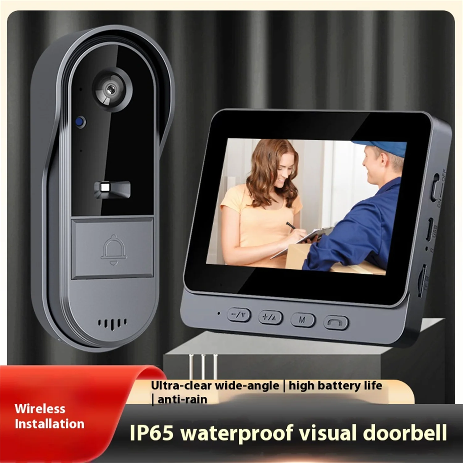 

M15S wireless video doorbell IP65 rain proof high-definition night vision wide-angle battery with high battery life