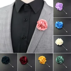 Men's Handmade Floral Brooch Rose Brooch Pin Suit Shirt Corsage Collar Lapel Pin Wedding Boutonniere Jewelry Clothes Accessory