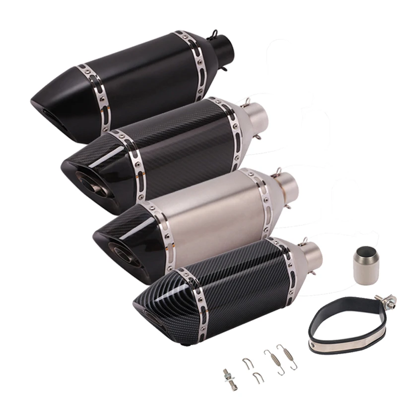 

Выхлопная труба 38-51 мм, глушитель для мотоцикла, перегородка из нержавеющей стали и углеродного волокна, съемный глушитель дБ, муфта для отвода воздуха