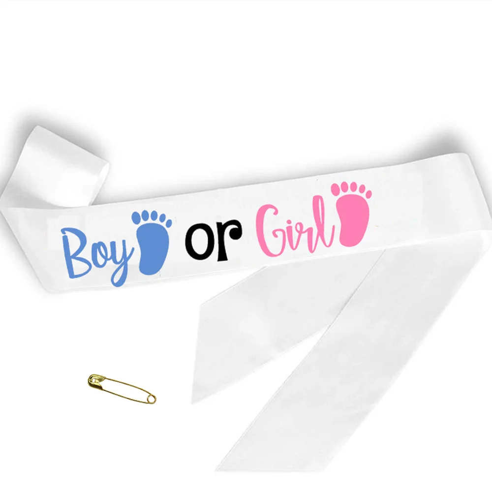 Pink Blue Boy or Girl Sash for Gender Revel Cotton Gender Reveal Sash  Diy Party Decoration Supplies