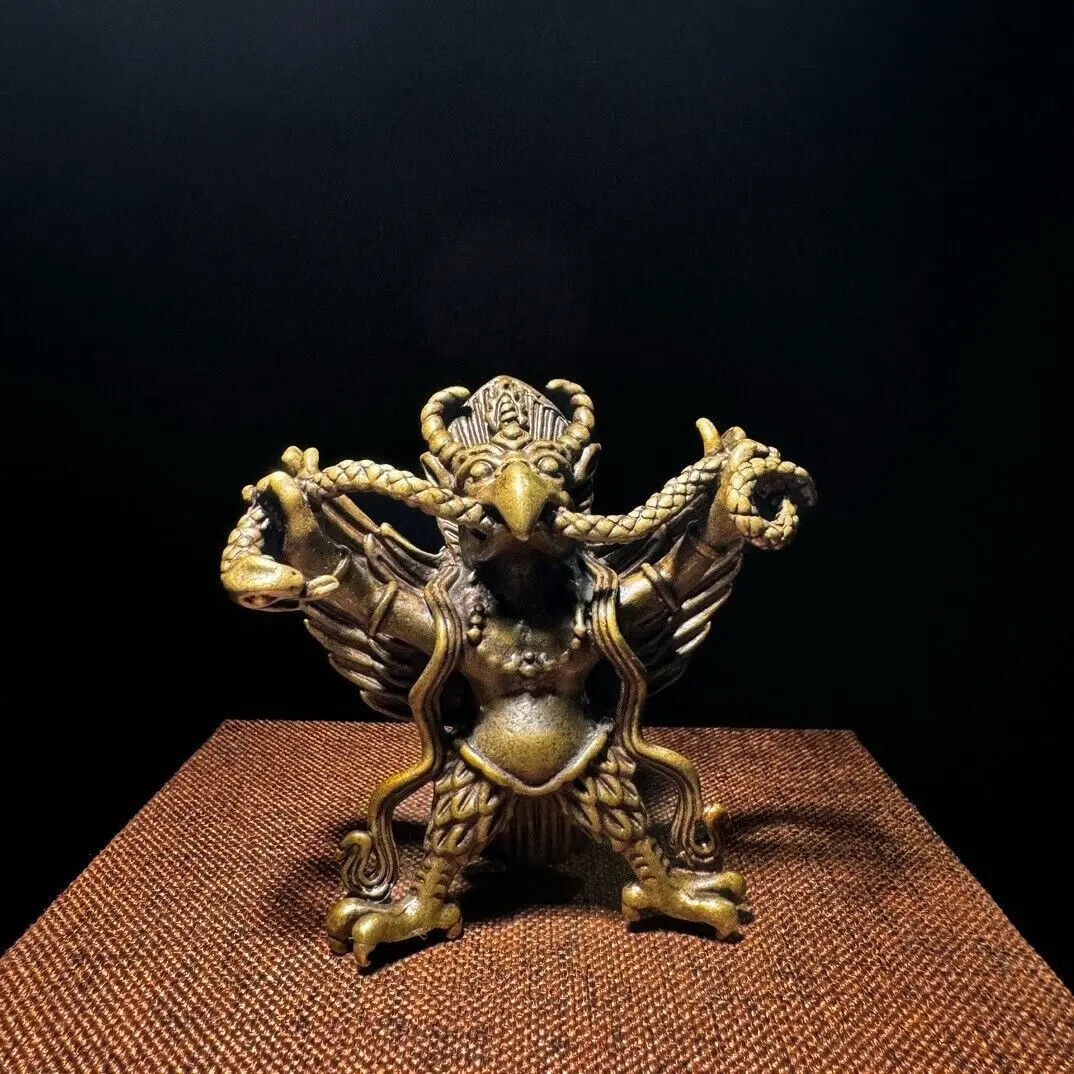 collectible fine carved copper tibetan buddhism Dharma bird Garuda statue