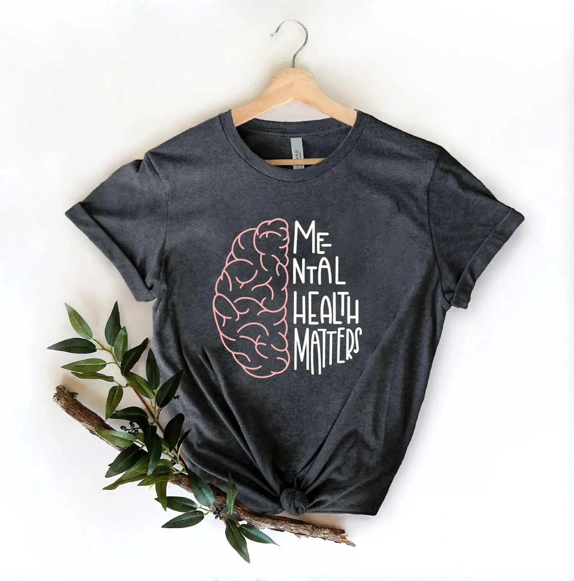 Mental Health Matters T Shirt Awareness Anxiety Therapist Psychologist For Her