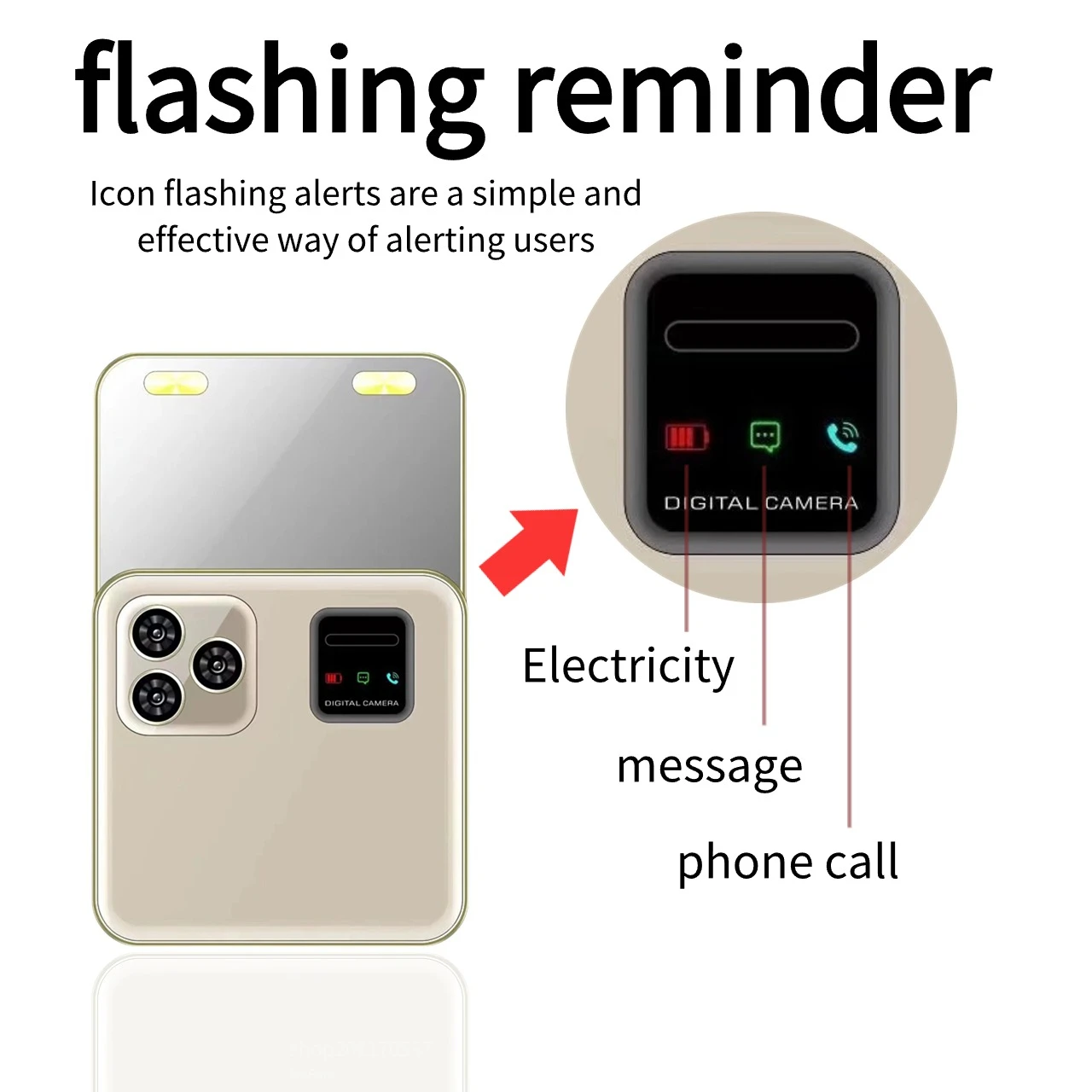 New Rotatable Cute Mini Slider Mobile Phone Push Button Dual SIM Two Torch Whatsapp Magic Voice Blacklist Square Small Ebook