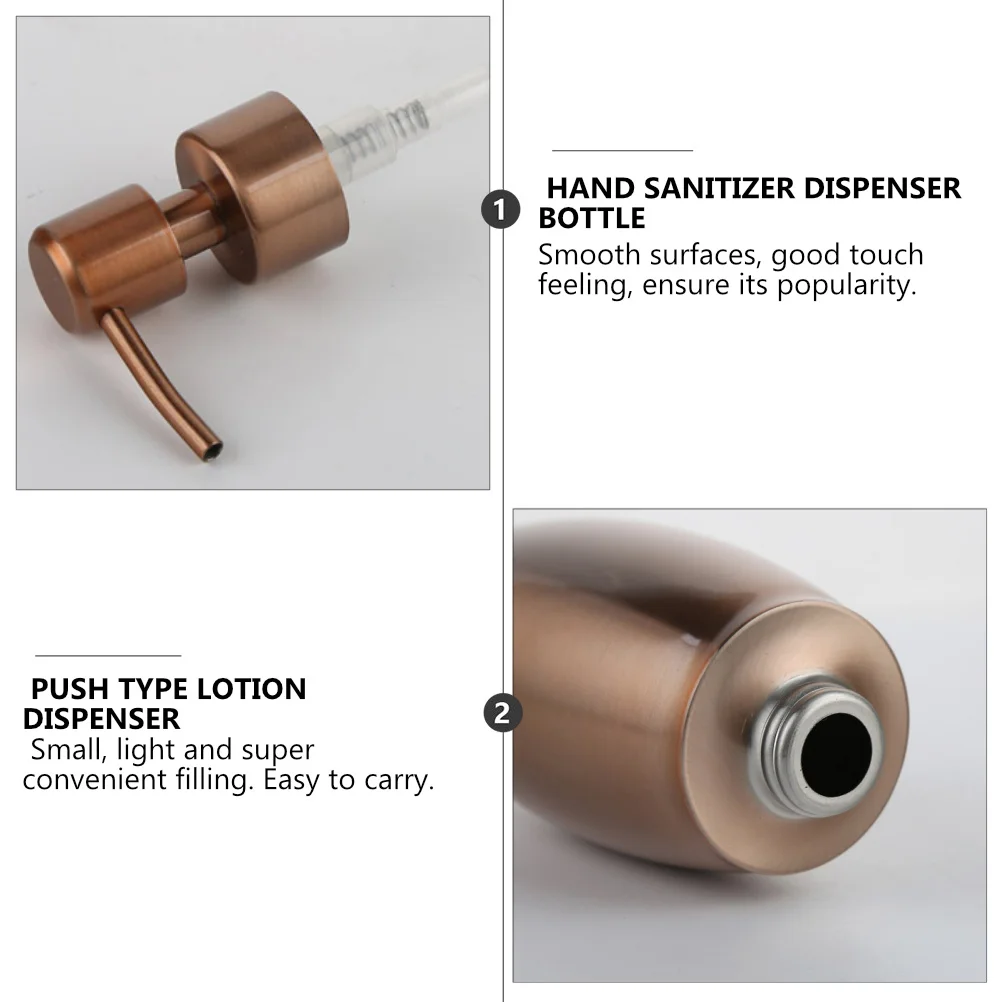 

1pc Stainless Steel Soap Dispenser Lotion Bottle Rose Gold Portable Pump Dispenser For Travel Home Liquid Refillable Leak Proof