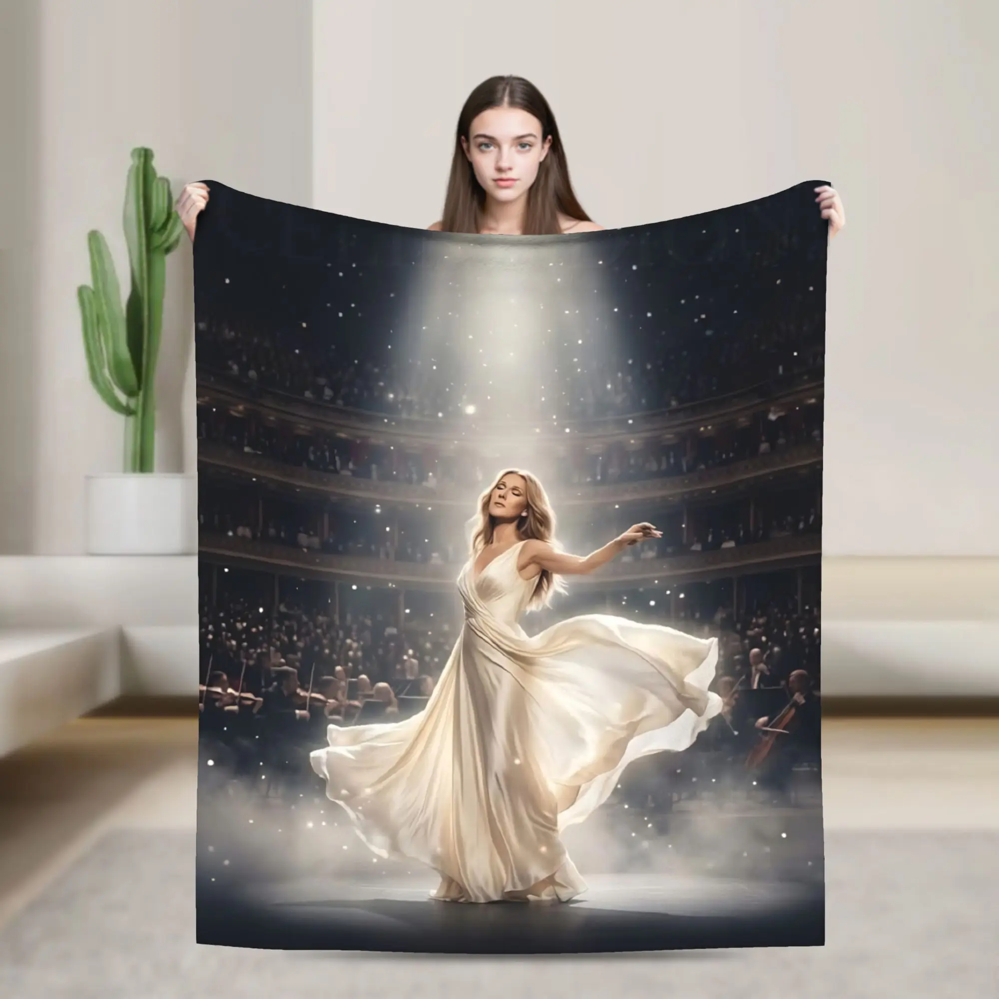 Celines Dion 2026 Paris Tour Blanket Summer Air Conditioning Music Multi-function Warm Throw Blankets for Bedding Car Throws