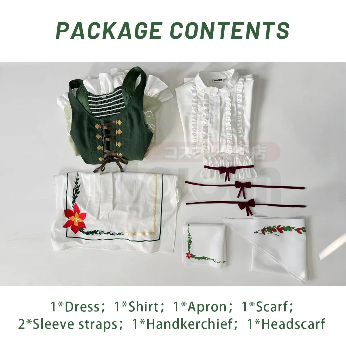 تأثيري فريرين بيوند نهاية الرحلة أنيمي السرخس تأثيري فستان مُصمم حسب الطلب قميص التطريز المئزر منديل الحجاب ارتداء اليومي