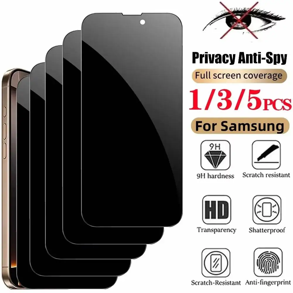 Anti-Spy Tempered Glass For Samsung A56 5G A17 A16 S25 Ultra S23 S24 FE A07 A55 A54 A36 A26 A53 A72 A35 Privacy Screen Protector
