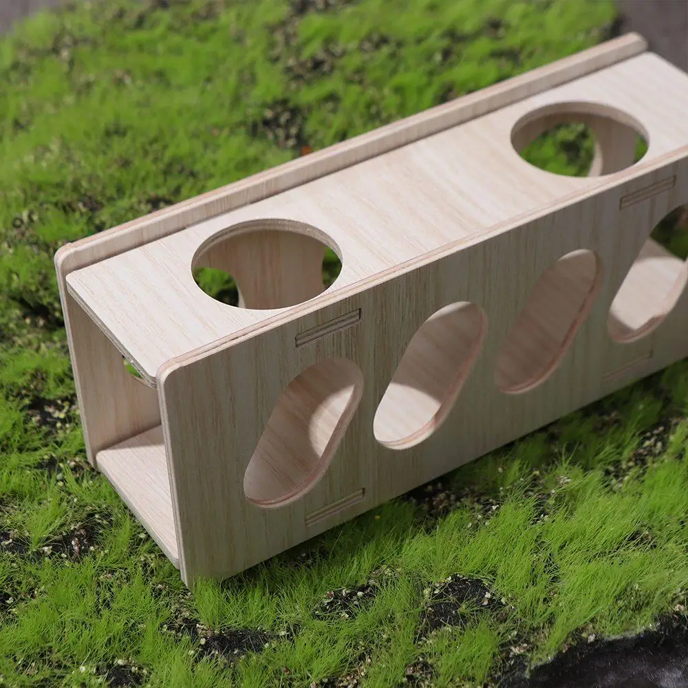 Escape Natural Hamster Wooden Tunnel Funny Exploring Secret Peep Shed Climbing Gym Exercise Hideout Chinchilla