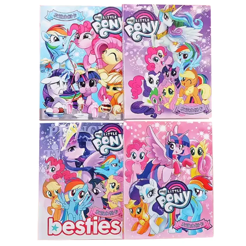 160 PCS My Little Pony Twilight Sparkle Applejack Cards Album Map Letter Folder Binder Notebook Game Collection Gifts Toys Cards