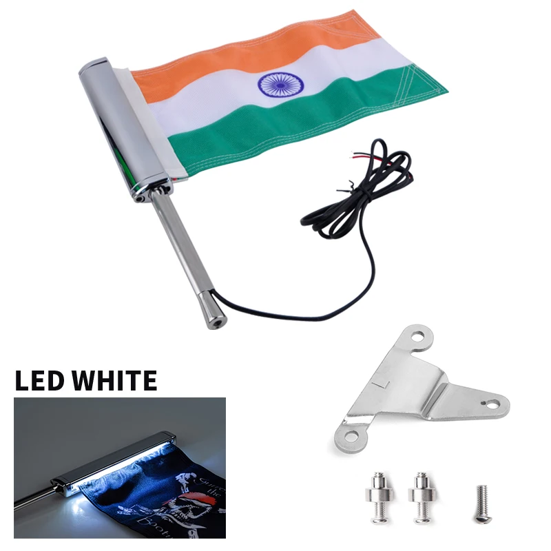 Gold wing GL1800 motorcycle IND Flag Decoration For honda motorcycle Passenger Luggage LED Flag Group Flagpole Group-PANICAL