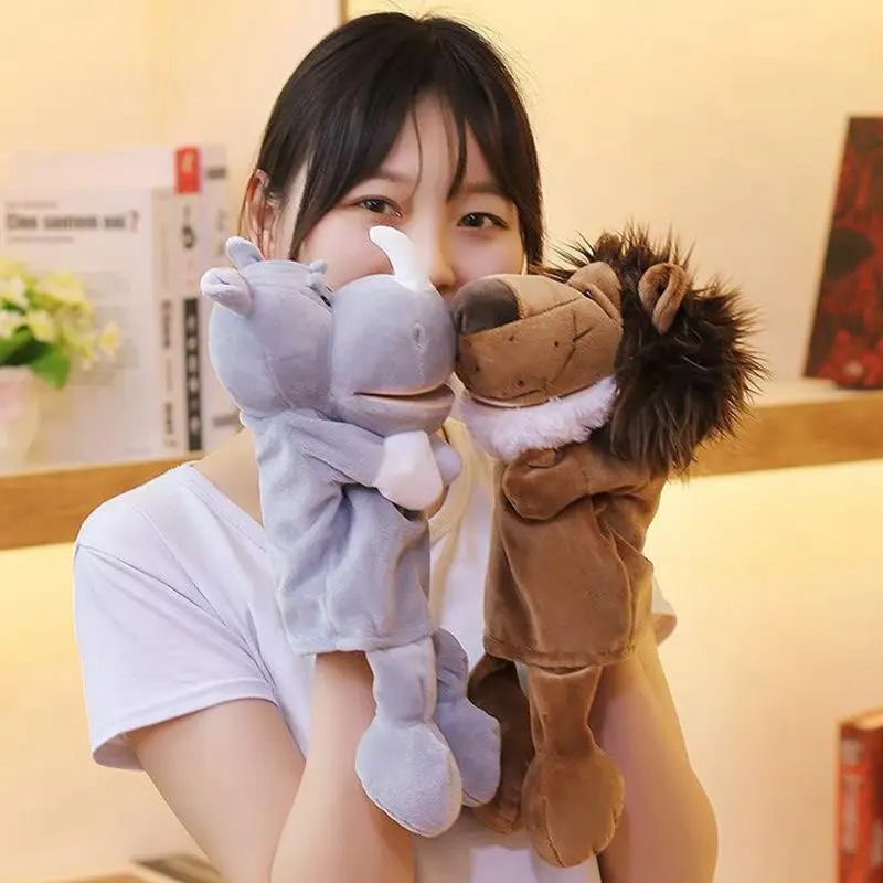 ชุดสัตว์หลากหลายของเล่นหุ่นมือน่ารัก Soothing Ventriloquism ประสิทธิภาพกิจกรรมผู้ปกครอง-เด็กเล่าเรื่อง Props