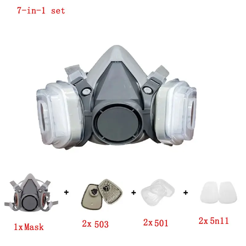 6200 Stofmasker Half Gezicht Met 503 5N11 Deeltjesfilters Bril Set Voor Industriële Arbeid Stof Verf Spray Decoratie Slijpen ﻿