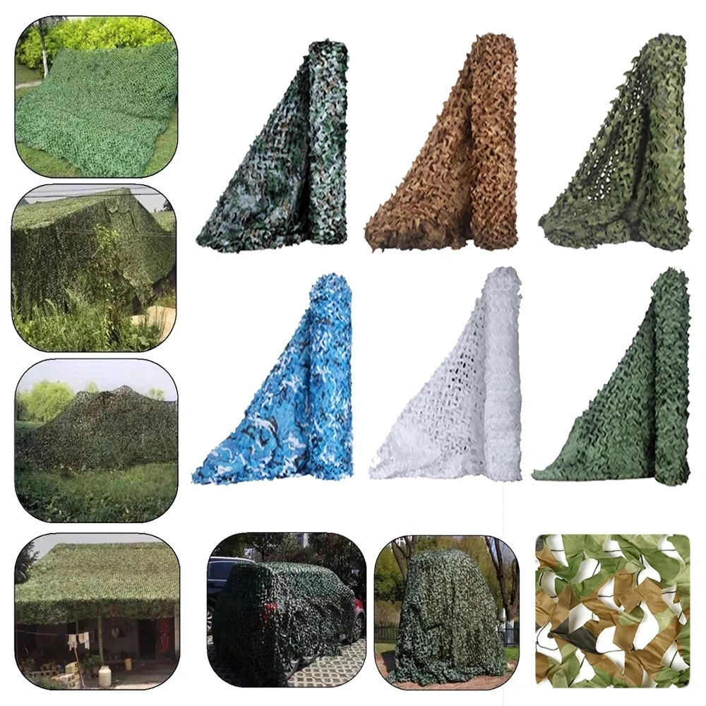 

2X2M 2X3M 3X10M Reinforced Camouflage Net Swimming Pool Beach Gazebo Garden Sun Shelter Camo Canvas Netting 10 Colors