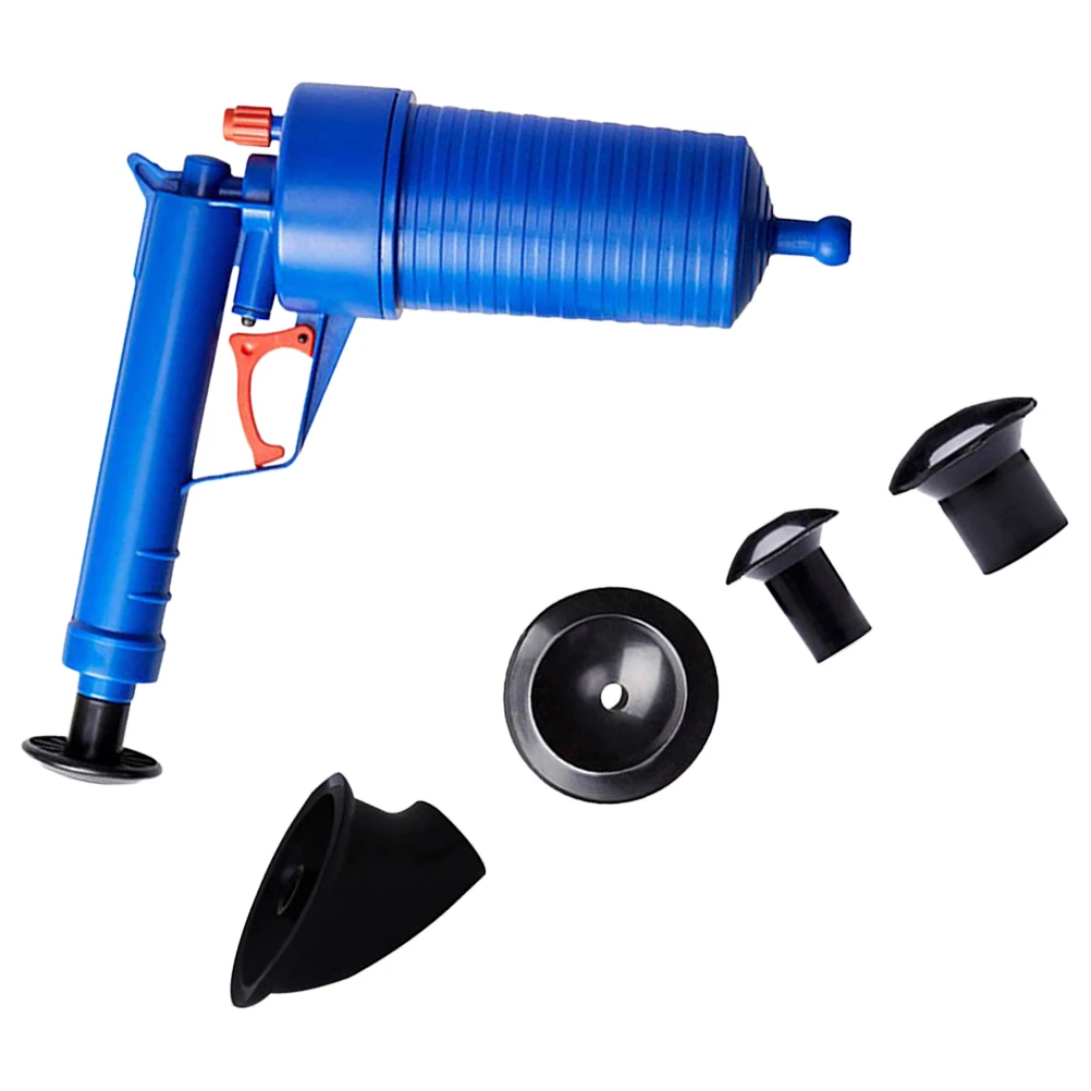 

Drain Clog Remover Tool for Bathroom Kitchen Sink Plunger Heavy Duty Blue Vacuum Pump Unblock Cleaner Drill Bit