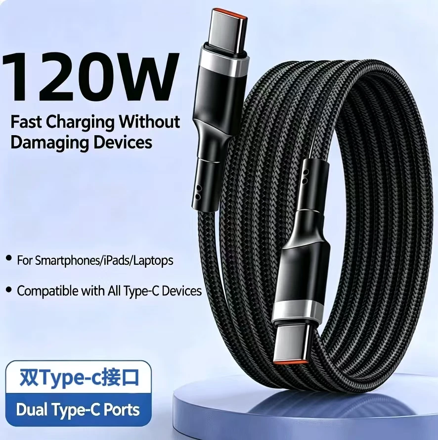 120W Fast Charge Cable PD Quick Charging High Quality USB C TO USB Type C Cable For iPhone Xiaomi 17 Plus Pro Max Samsung S24