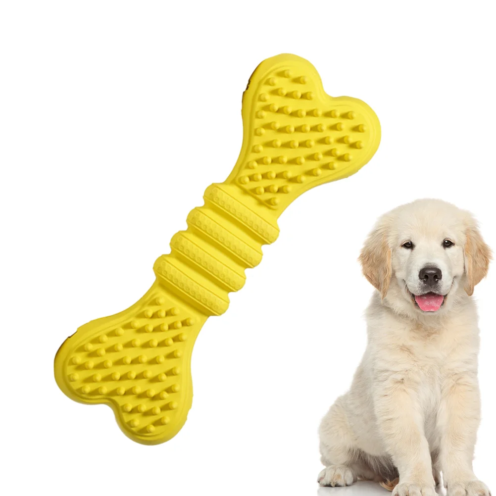 Funny Teeth Grinding Stick Toy Bite Resistance Toy Creative Bone Shaped Pet Molar Toy (Orange, Size L)