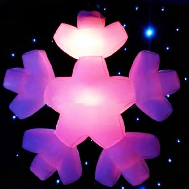 Snowflakes Decorations  Inflatable Hanging  With Lights Inflatable Glowing Snowflakes Decoration For Christmas Party Events