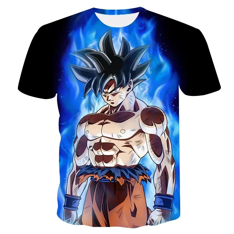 2024 New Fashion Dragon Ball 3D T-shirt Summer Short Sleeve O-Neck Goku Vegeta Men\'s Casual Shirt Boys\'