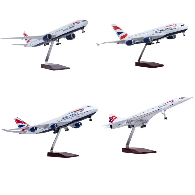 1:125เครื่องบินอังกฤษ B747/B787/B777/A380/Concorde Diecast เครื่องบินของเล่นเครื่องบินสะสมของเล่นของขวัญ