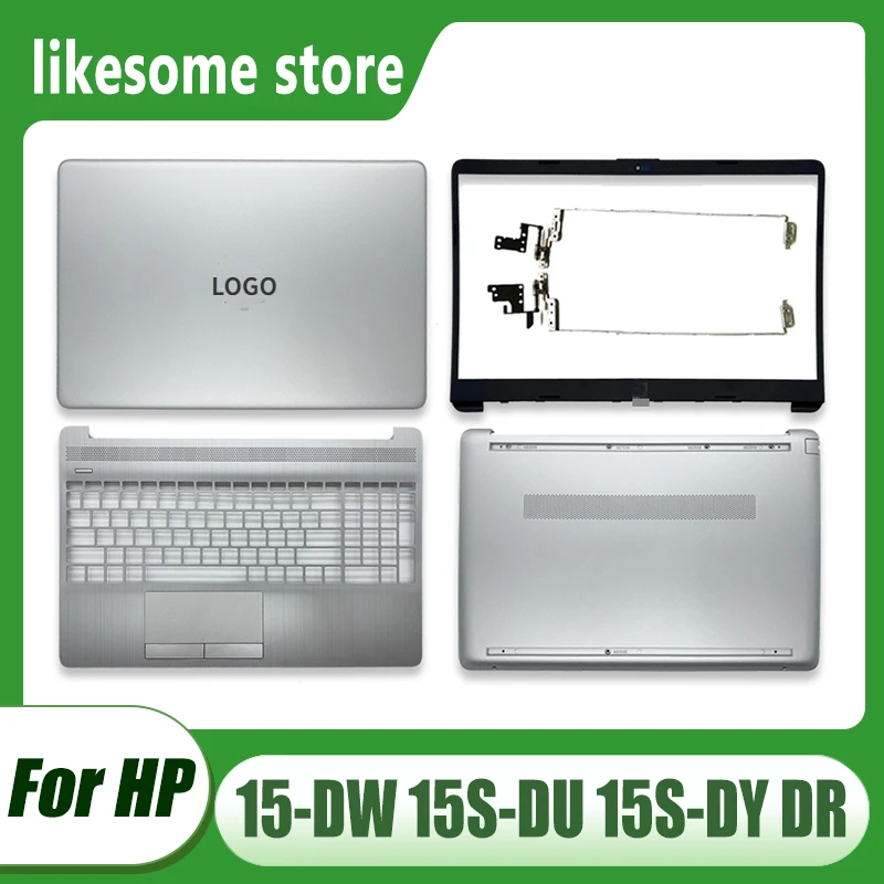 NEW For HP 15-DW 15S-DU DY DR 250 255 G8 TPN-C139 Laptop LCD Back Cover Front Bezel Hinge Palmrest Bottom Case Silver L52012-001