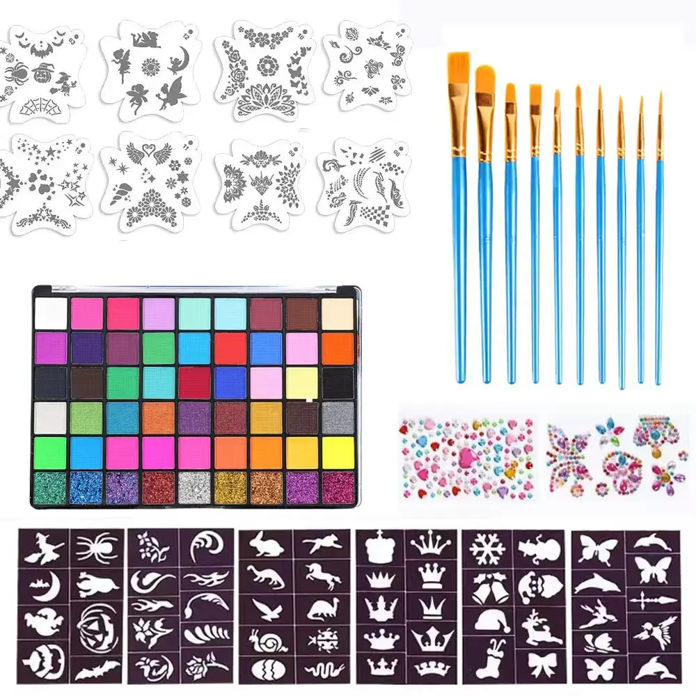 New Foreign Trade Hot Selling 54 Color Paint Halloween Christmas Face Painting Paste Face Color Oil Paint Set Wholesale Factory