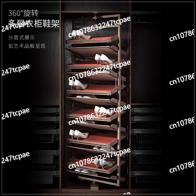 

Cloakroom 360-degree Rotating Shoe Rack Household Multi-layer Double-sided Shoe Cabinet Push-pull Telescopic Multi-functional